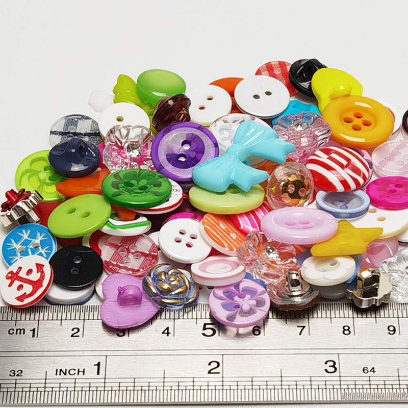 Chenkou Craft Random 100pcs Small Plastic Buttons DIY Sewing Craft Accessory (Mix) - Image 2